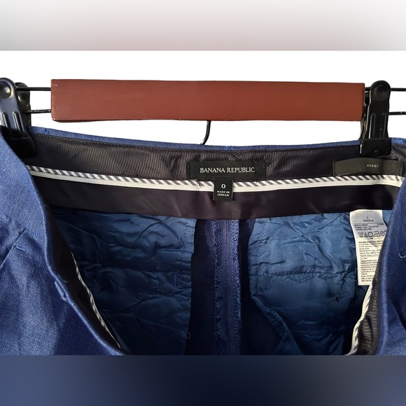 Banana Republic Avery Chambray Blue Linen Blend Pant Sz 0 - Picture 5 of 6